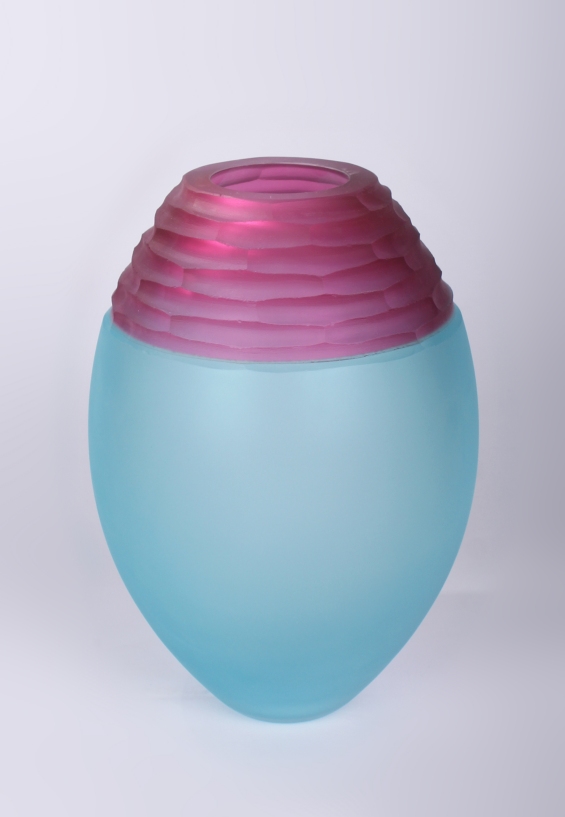 Vase (zartblau/weinrot)
